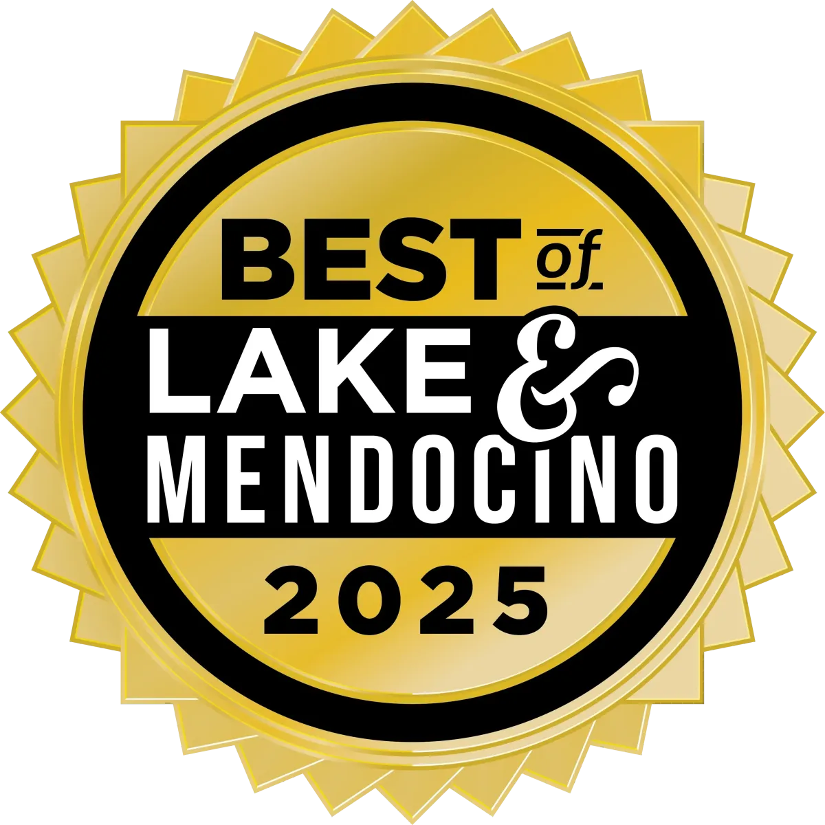 Best of Lake and Mendocino 2025 Gold award badge